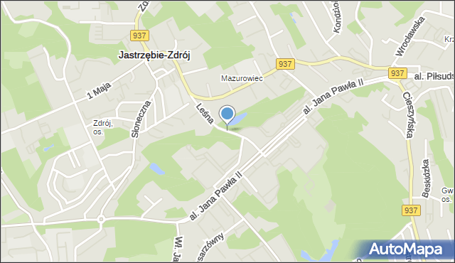 Jastrzębie-Zdrój, Leśna, mapa Jastrzębie-Zdrój