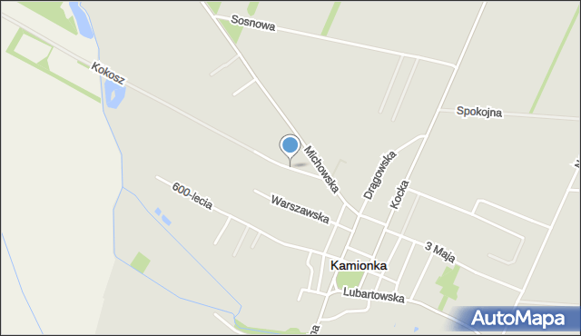 Kamionka powiat lubartowski, Leśna, mapa Kamionka powiat lubartowski