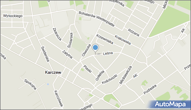 Karczew powiat otwocki, Leśna, mapa Karczew powiat otwocki