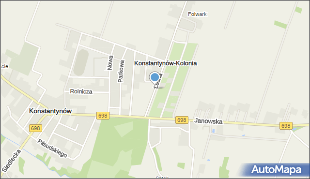 Konstantynów powiat bialski, Leśna, mapa Konstantynów powiat bialski