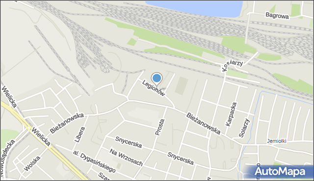 Kraków, Legionów, mapa Krakowa