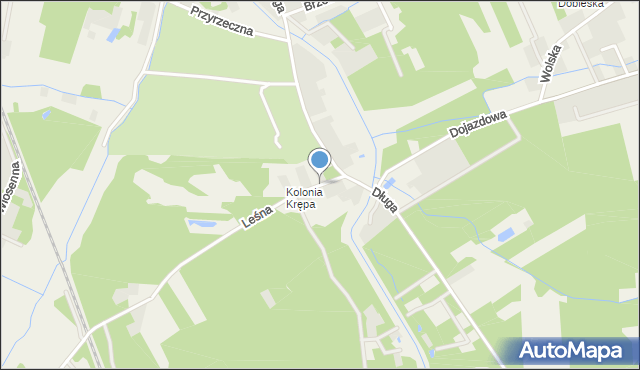 Krępa gmina Prażmów, Leśna, mapa Krępa gmina Prażmów