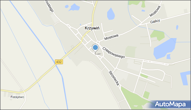 Krzywiń, Lewandowskiego, powstańca, mapa Krzywiń