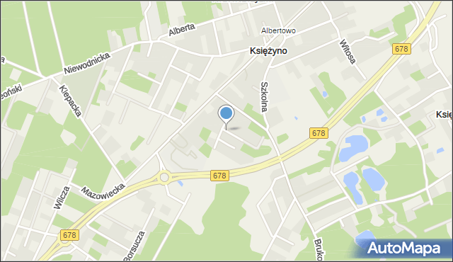 Księżyno, Leśna, mapa Księżyno