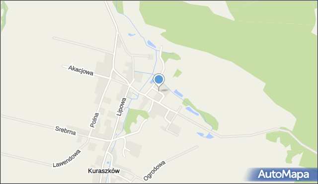 Kuraszków gmina Oborniki Śląskie, Leśna, mapa Kuraszków gmina Oborniki Śląskie