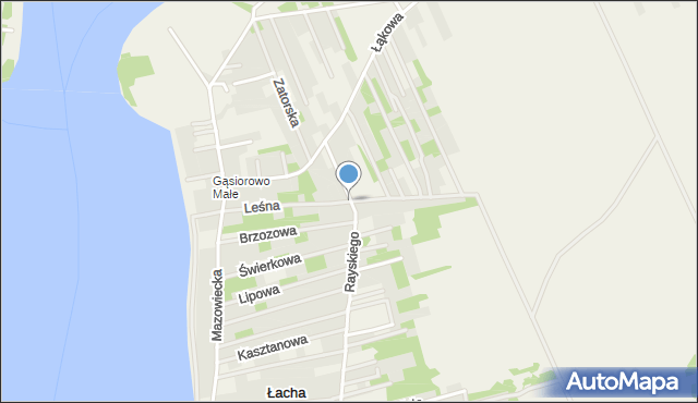Łacha gmina Serock, Leśna, mapa Łacha gmina Serock