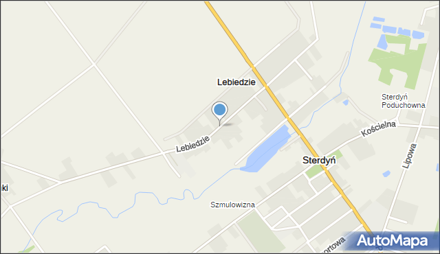 Lebiedzie gmina Sterdyń, Lebiedzie, mapa Lebiedzie gmina Sterdyń