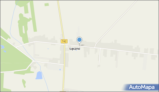 Łęczno gmina Sulejów, Łęczno, mapa Łęczno gmina Sulejów