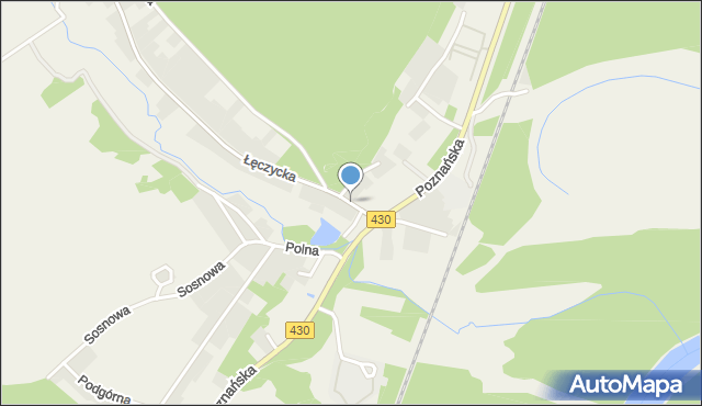 Łęczyca gmina Komorniki, Łęczycka, mapa Łęczyca gmina Komorniki