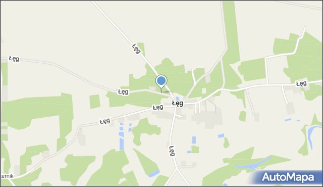 Łęg gmina Rzeczyca, Łęg, mapa Łęg gmina Rzeczyca