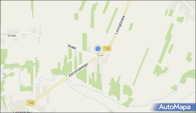 Leszczyny gmina Górno, Leszczyny, mapa Leszczyny gmina Górno