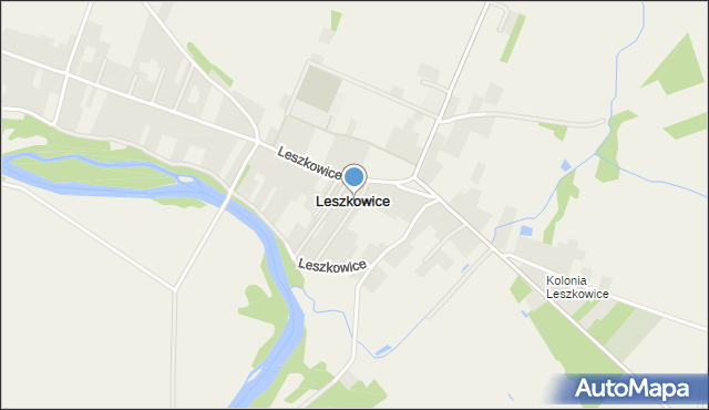 Leszkowice gmina Ostrówek, Leszkowice, mapa Leszkowice gmina Ostrówek