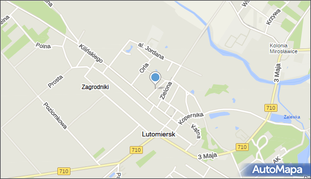 Lutomiersk, Łęgowa, mapa Lutomiersk