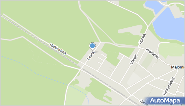 Małomice, Leśna, mapa Małomice