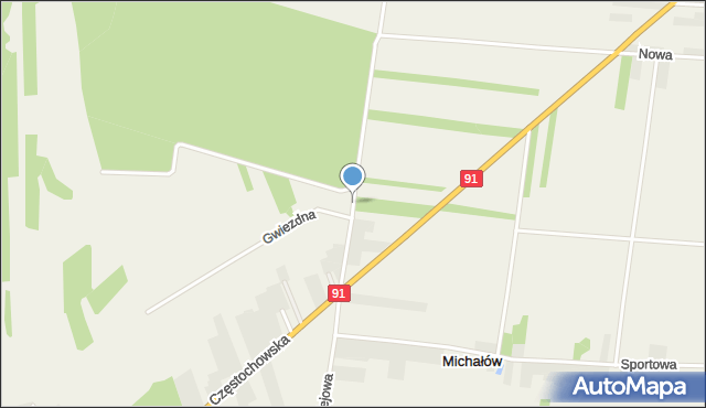 Michałów gmina Kłomnice, Letniskowa, mapa Michałów gmina Kłomnice