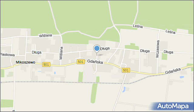 Mikoszewo, Letnia, mapa Mikoszewo