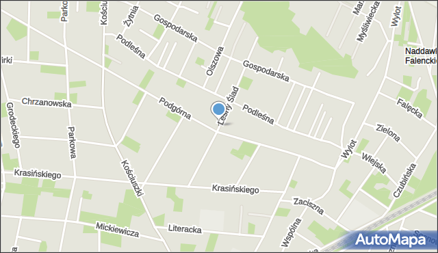 Milanówek, Leśny Ślad, mapa Milanówek