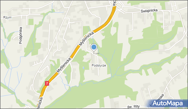 Mogilany, Leszczynowa, mapa Mogilany
