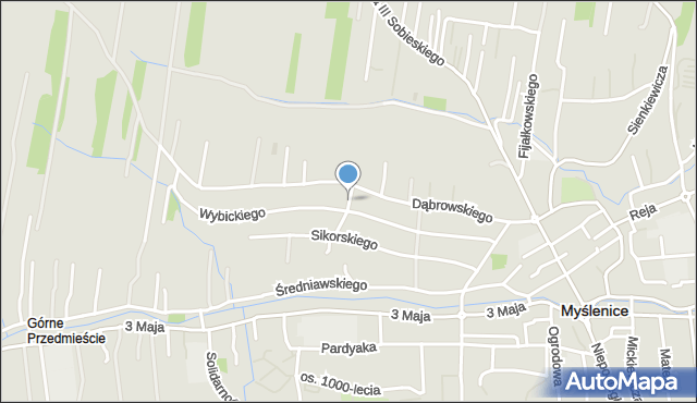 Myślenice, Legionów, mapa Myślenice