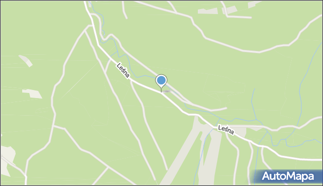 Myślenice, Leśna, mapa Myślenice