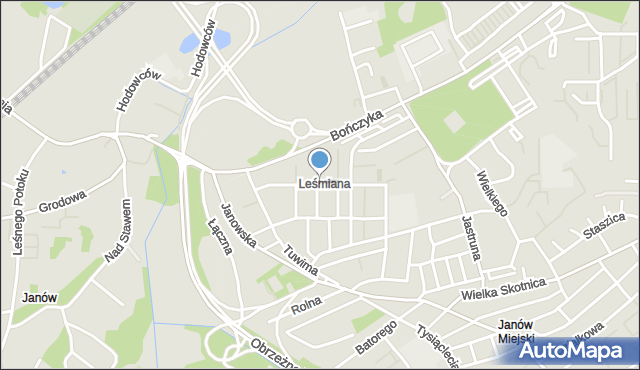 Mysłowice, Leśmiana Bolesława, mapa Mysłowice