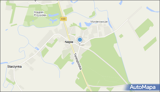 Neple, Leśna, mapa Neple
