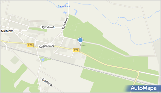 Nietków, Leśna, mapa Nietków