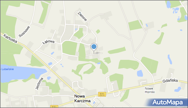 Nowa Karczma powiat kościerski, Leśne Wzgórze, mapa Nowa Karczma powiat kościerski