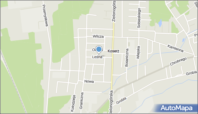 Nowa Sól, Leśna, mapa Nowa Sól