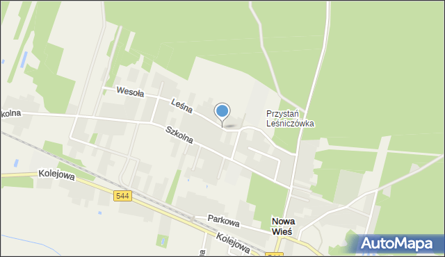 Nowa Wieś gmina Olszewo-Borki, Leśna, mapa Nowa Wieś gmina Olszewo-Borki