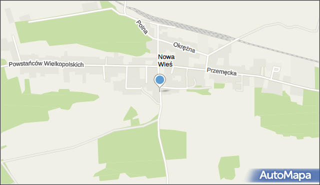 Nowa Wieś gmina Przemęt, Leśna, mapa Nowa Wieś gmina Przemęt
