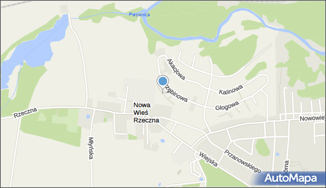 Nowa Wieś Rzeczna, Leszczynowa, mapa Nowa Wieś Rzeczna