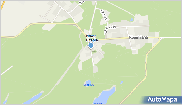 Nowe Czaple gmina Trzebiel, Łęknicka, mapa Nowe Czaple gmina Trzebiel