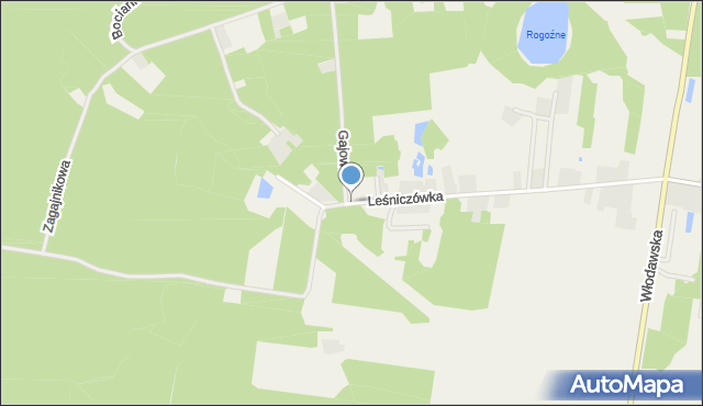 Okuninka, Leśniczówka, mapa Okuninka