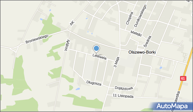 Olszewo-Borki, Lelewela Joachima, mapa Olszewo-Borki