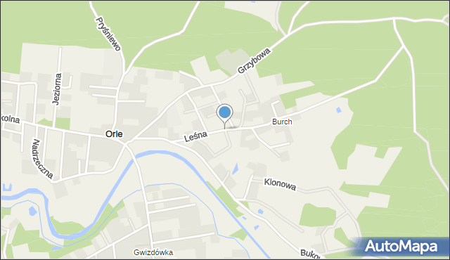 Orle gmina Wejherowo, Leśna, mapa Orle gmina Wejherowo