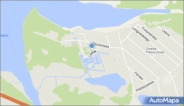Ostróda, Letnia, mapa Ostróda
