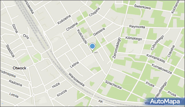 Otwock, Leśna, mapa Otwock