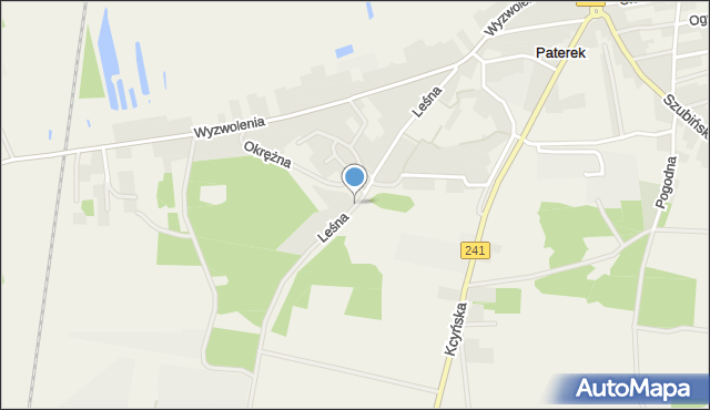 Paterek, Leśna, mapa Paterek
