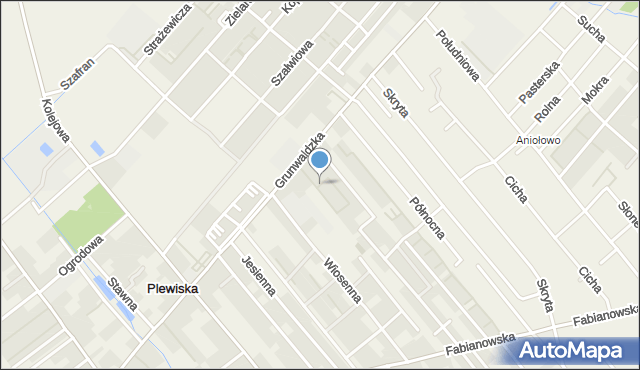 Plewiska gmina Komorniki, Letnia, mapa Plewiska gmina Komorniki