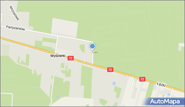Poddębice, Leśna, mapa Poddębice