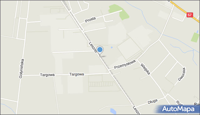 Przasnysz, Leszno, mapa Przasnysz