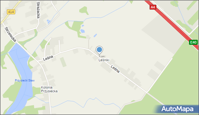 Przysiecz, Leśna, mapa Przysiecz