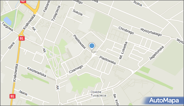 Radomsko, Leszka Czarnego, mapa Radomsko