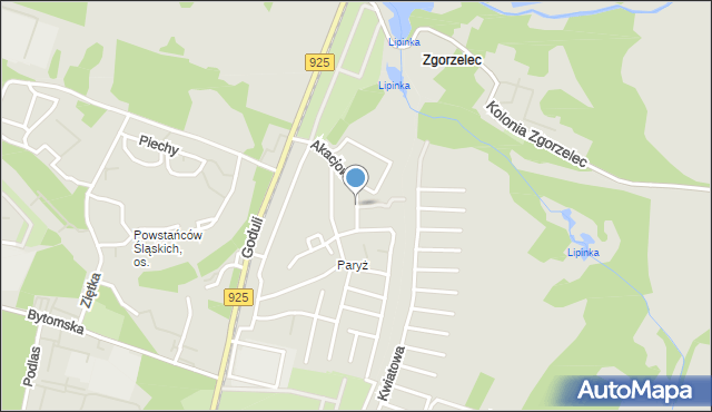 Ruda Śląska, Leszczynowa, mapa Rudy Śląskiej