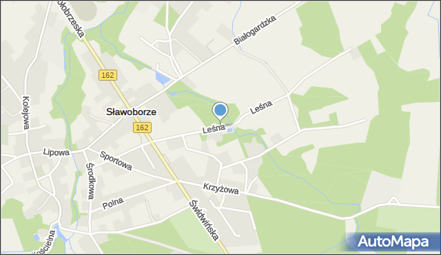 Sławoborze, Leśna, mapa Sławoborze