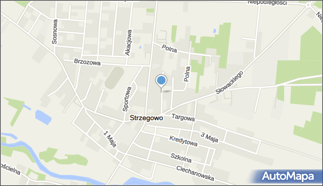 Strzegowo powiat mławski, Leśna, mapa Strzegowo powiat mławski