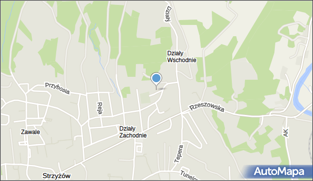 Strzyżów, Lewandowica Strzeżowczyka A., mapa Strzyżów