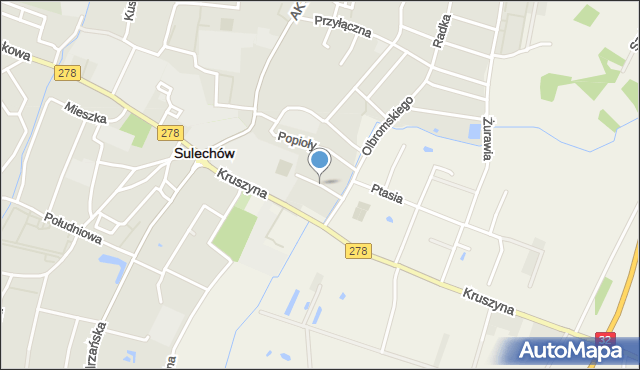 Sulechów powiat zielonogórski, Leśne Echa, mapa Sulechów powiat zielonogórski