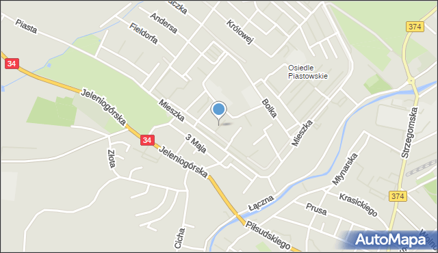 Świebodzice, Leszka Białego, mapa Świebodzice